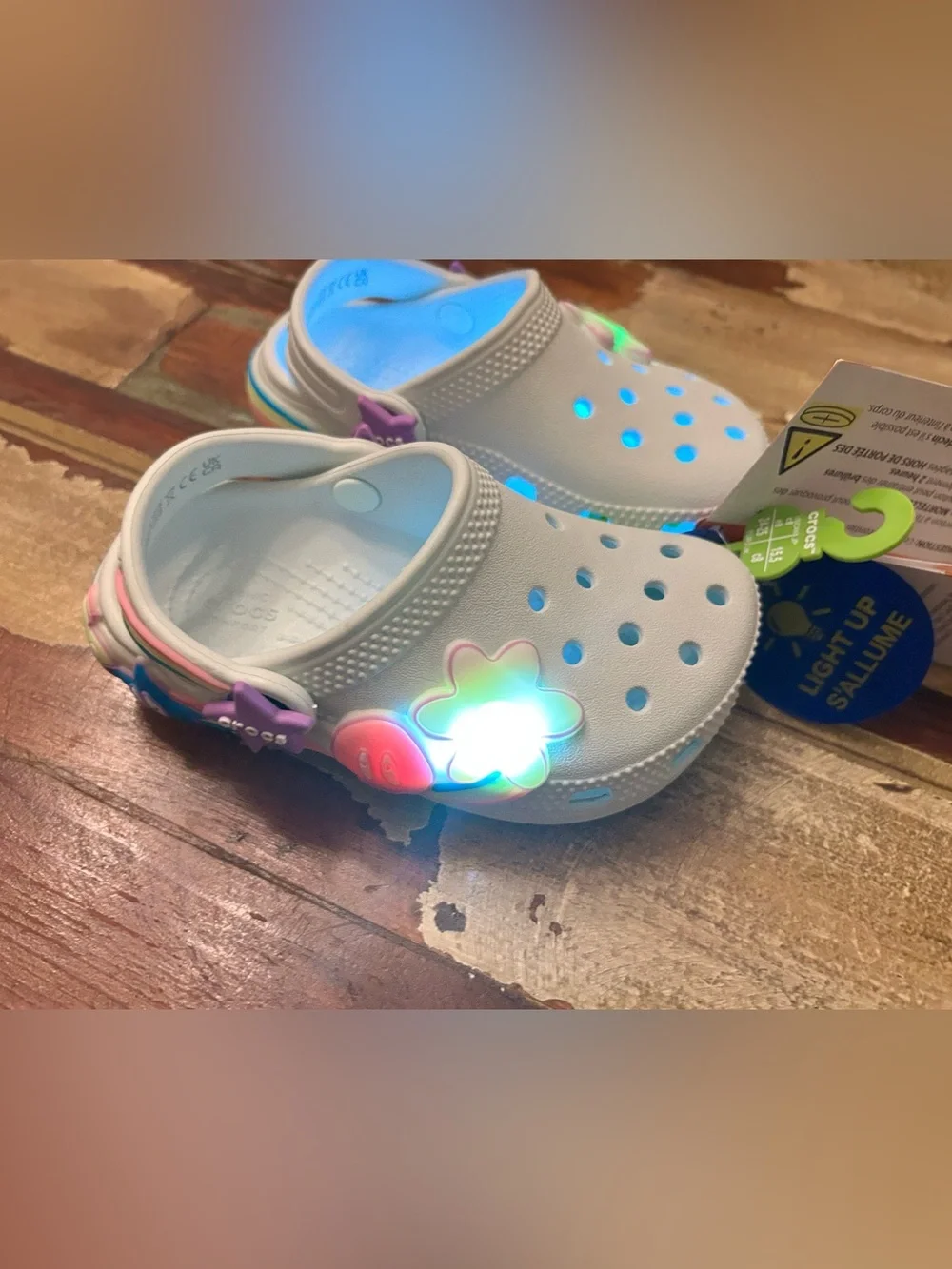 Crocs Hello Kitty & Friends Light Up Clog Sandal Kids Sz 8 Pink/White Brand New